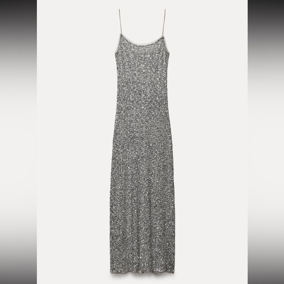 Zara Dresses & Skirts - Zara Sequin Slip Dress L